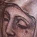 Tattoos - black and gray virgin Mary head tattoo - 63680