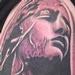 Tattoos - black and grey realistic angle statue portrait tattoo - 63462