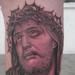Tattoos - black and gray realistic portrait of Jesus tattoo - 63686