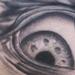Tattoos - black and grey realistic alien eye tattoo - 67707