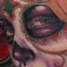 Tattoos - Custom color day of the dead portrait rose  tattoo Tim McEvoy Art Junkies - 59698