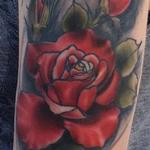 Tattoos - Traditional color rose half sleeve tattoo. Mike Riedl Art Junkies Tattoo  - 104657