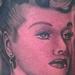 Tattoos - black and gray realistic Lucy portrait tattoo - 64309