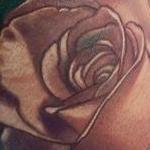 Realistic color rose tattoo, Brent Olson Art Junkies Tattoo. Tattoo Thumbnail