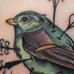 Tattoos - Traditional color bird with heart tattoo. Mike Riedl Art Junkies Tattoo - 100092