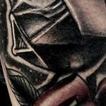 Tattoos - Traditional Darth Vader and death star with rose tattoo, Frichard Adams Art Junkies Tattoo. - 107841