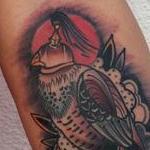 Tattoos - Traditional color bird on hand with rose tattoo, Mike Riedl Art Junkies Tattoo - 104274