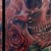Tattoos - realistic color skull with roses and butter fly tattoo. Brent Olson Art Junkies Tattoo - 86288