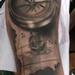 Tattoos - Black and Grey Map and Compass - 83971