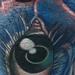 Tattoos - realistic colored eye in a rose tattoo - 63951