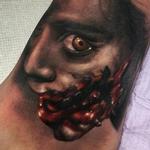 Tattoos - Black and gray evil dead portrait - 106702