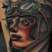 Tattoos - Color traditonal female pilot tattoo, Gary Dunn Art Junkies Tattoo - 80936