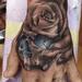 Tattoos - Black and grey skull and rose - 82345