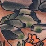 Tattoos - Traditional color giant rock in landers scene tattoo, Gary Dunn Art Junkies Tattoo  - 108374