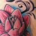 Tattoos - traditional color water lily tattoo - 64487