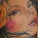 Tattoos - Girl and Flowers Tattoo - 57638