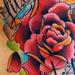 Tattoos - Traditional Color Rose flower Custom Tattoo - 58589