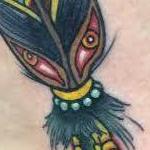 Tattoos - Traditional color feather with a foot tattoo, Gary Dunn Art Junkies Tattoo  - 99700