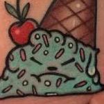 Tattoos - Traditional color ice cream cone with cherry tattoo, Mike Riedl Art Junkies Tattoo  - 106222