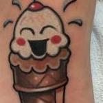 Tattoos - traditional color ice cream cone tattoo, Mike Riedl Art Junkies tattoo - 106480