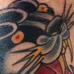 Tattoos - Traditional color panther coverup tattoo, Mike Riedl Art Junkies Tattoo - 100712