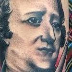 Tattoos - Black and gray Alexander Hamilton portrait, Gary Dunn Art Junkies Tattoo - 100089