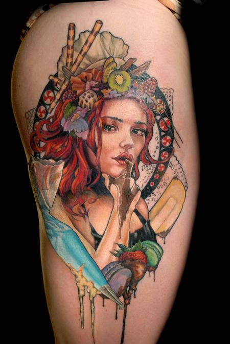 Tattoos - pastry chef art nouveau tattoo - 131962