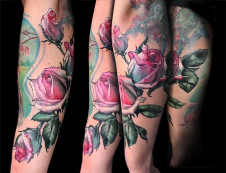 Aubrey Mennella - pink rose tattoo