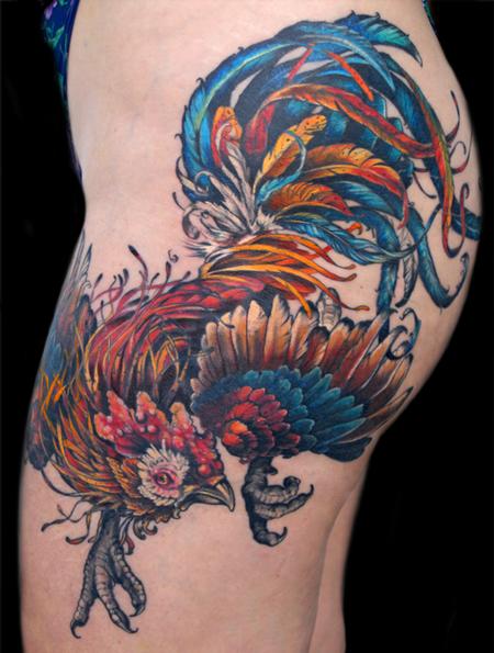 Aubrey Mennella - rooster tattoo