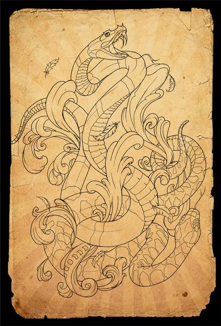 Tattoos - snakes tattoo outline - 78002