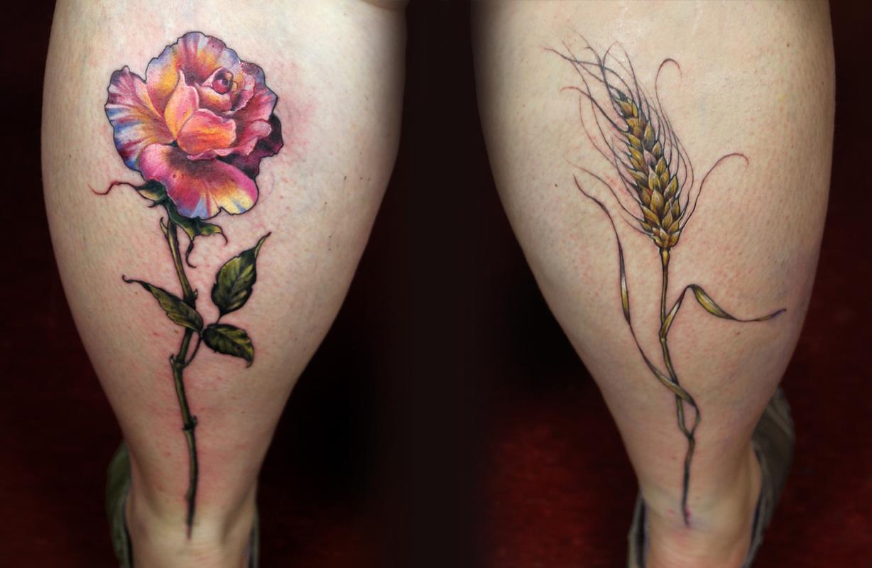 rose wheat tattoo by aubrey mennella tattoonow