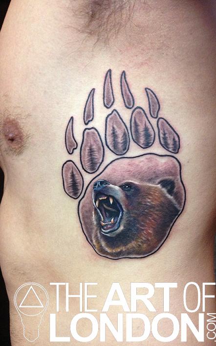 grizzly bear paw print tattoo by london reese tattoonow grizzly bear paw print tattoo by london reese tattoonow