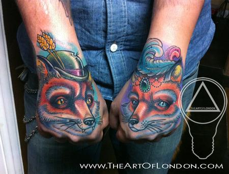  Gallery London on London Reese   Fox Boy   Girl Hand Tattoos