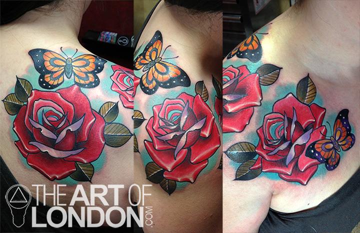 roses and butterflies by london reese tattoonow roses and butterflies by london reese tattoonow