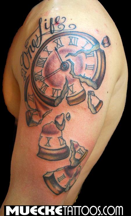 Art of Muecke : Tattoos : Color : time crumbles tattoo