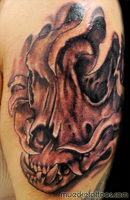 George Muecke - Muecke Tattoo Dog Skull