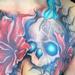 Tattoos - Muecke Chest piece tattoo skull spiderweb rose flowers girl ink - 89049