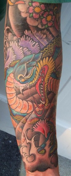 Tattoos - Snake Half Sleeve - 51063