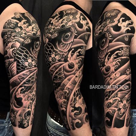 George Bardadim - Koi and Sakura Tattoo