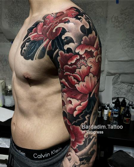 George Bardadim - Peony Japanese Tattoo