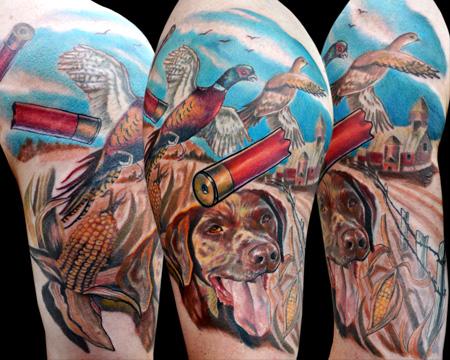 Hunting Half-Sleeve Tattoo Design Thumbnail