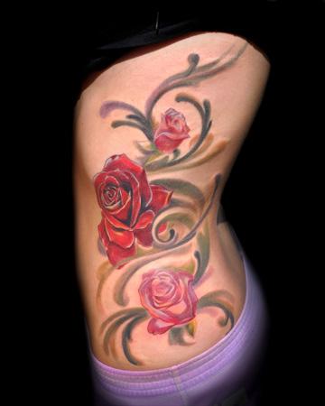 Tattoos Brandon Heffron Rose Side Piece click to view large image