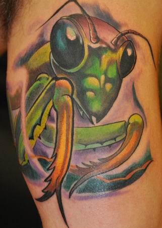 Фото и значение татуировки Богомол. Mantis