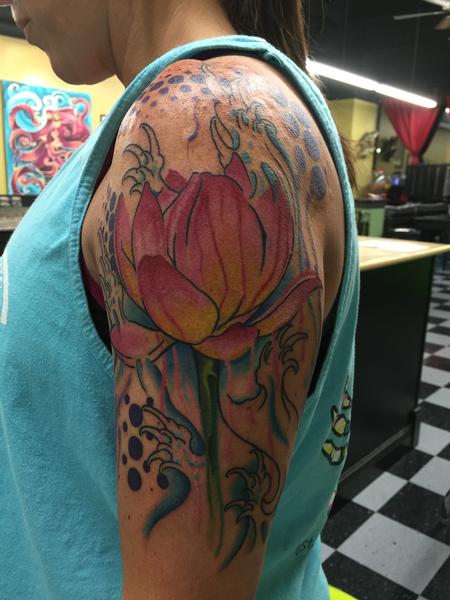 Tattoos - watercolor lotus - 96358