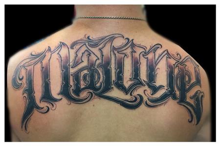 Tattoos - lettering Malone - 104166