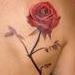 Red Rose on Grayscale stem Tattoo Design Thumbnail