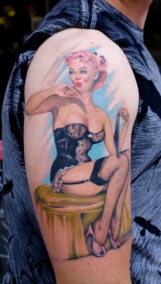 Bili Vegas - elvgren pinup tattoo