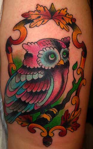 owl tattoo old school