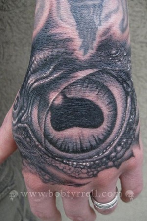 Bob Tyrrell - Eye Tattoo on hand