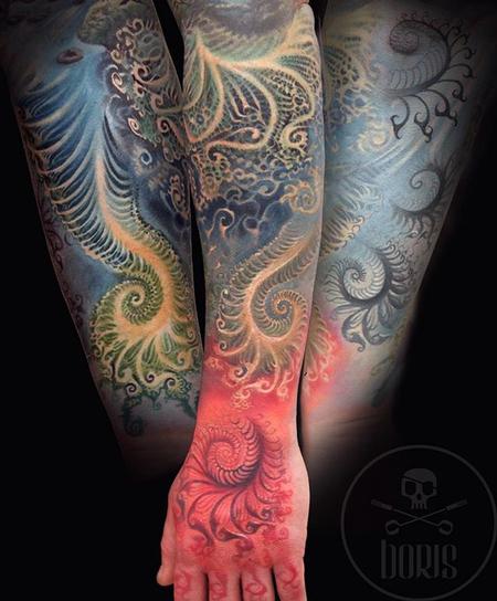 Boris - Fractal forearm and hand tattoo